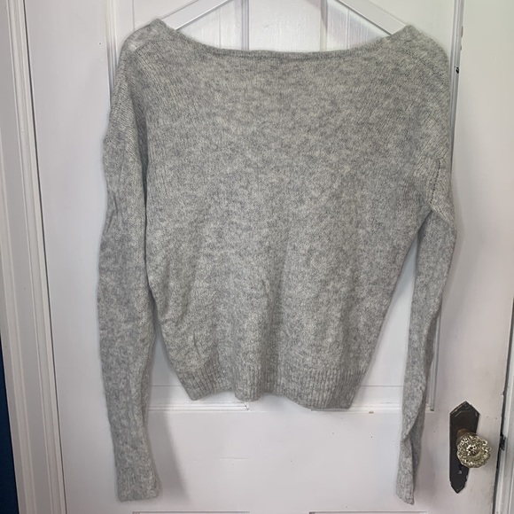 Free People Gray Gossamer V-Neck Wool Blend Sweater Size XS - Picture 11 of 11